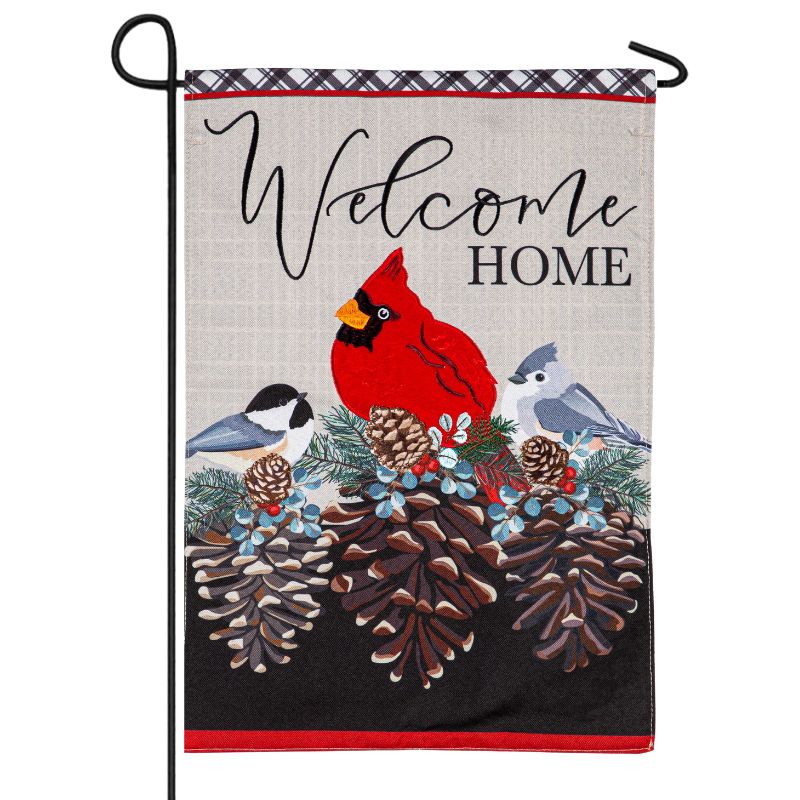 Songbirds & Pinecones Garden Flag